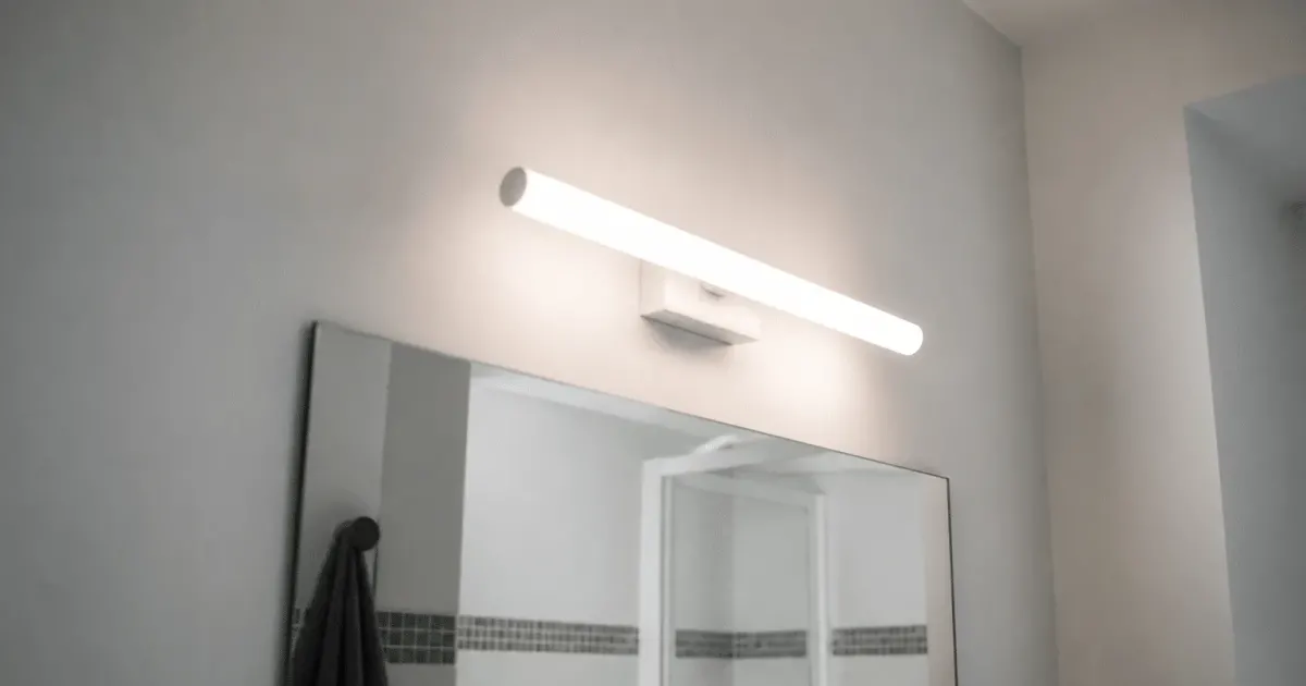 Applique murale blanche eclairant miroir salle de bains
