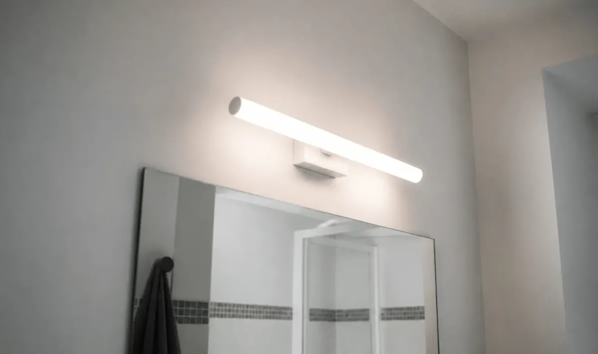 Applique murale blanche eclairant miroir salle de bains