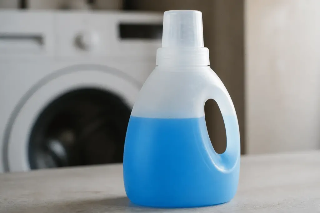 Bouteille de lessive liquide avec mesures graduées en millilitres