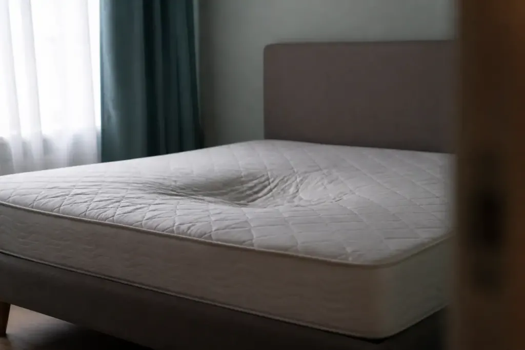 Matelas affaissé avec creux visible au centre