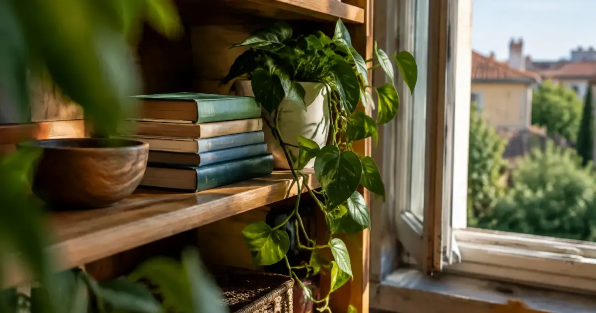 Pulls plies sur etagere en bois pres fenetre ouverte